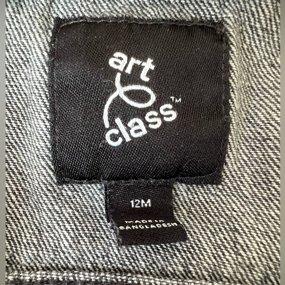 Art Class Leopard Trim Baby Jean Jacket - 12 Months - Picture 4 of 5